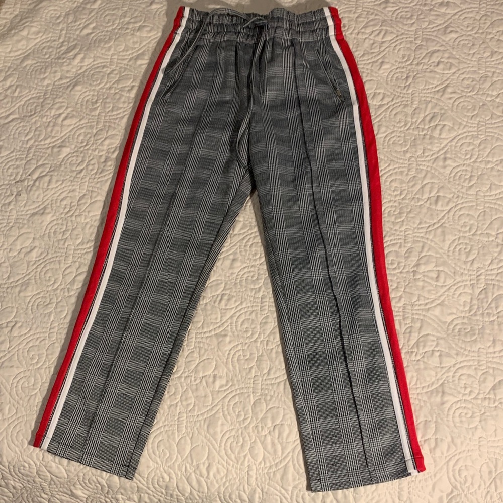 Dance & Marvel houndstooth pants with side stripes size S NEW